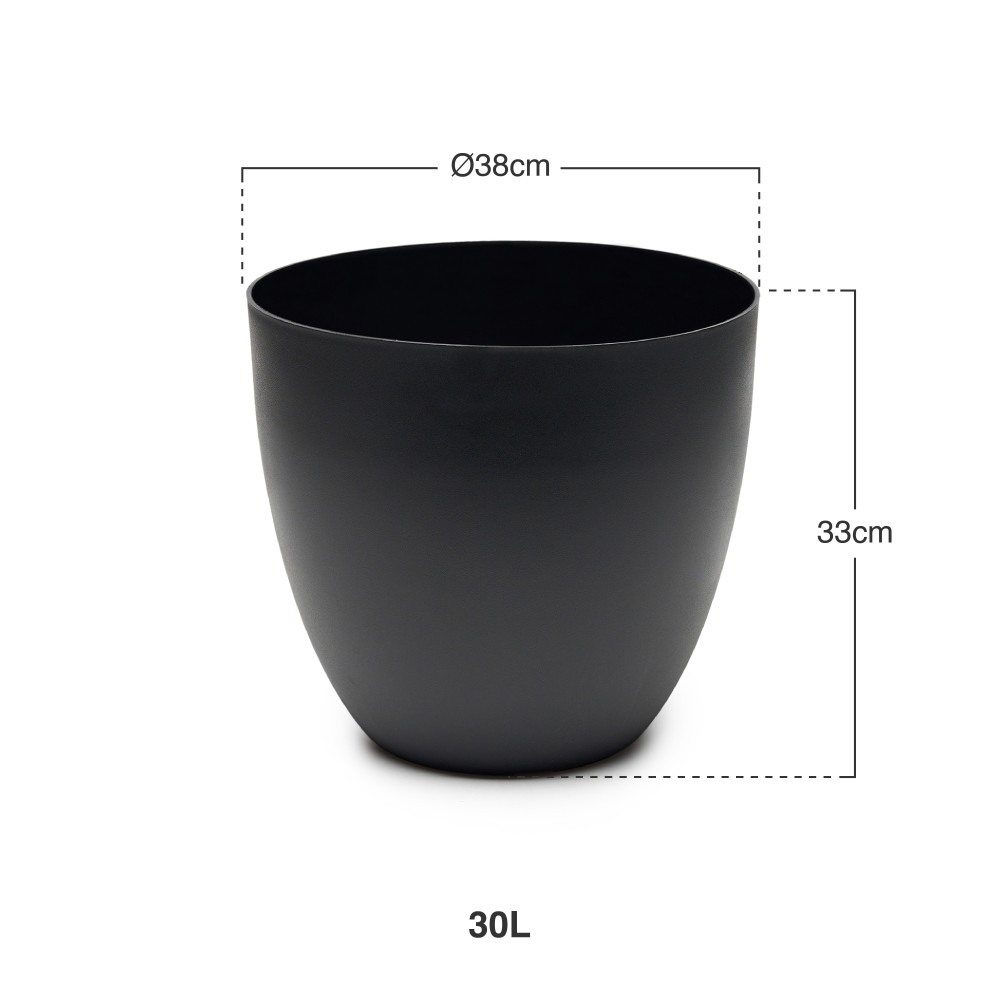 Vaso Pl�stico Tes Preto �38x33cm