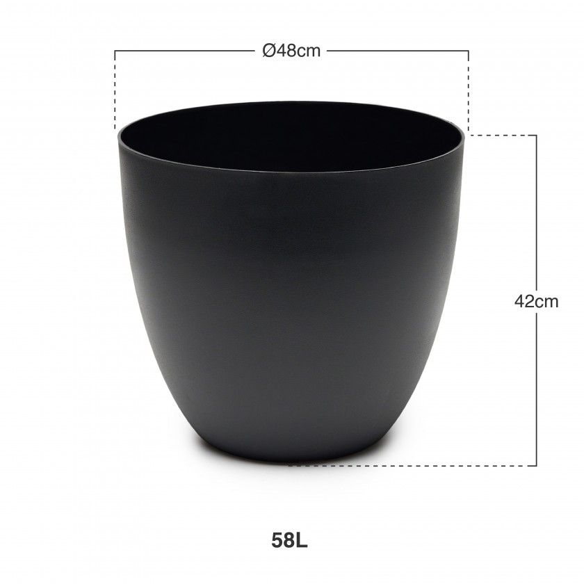 Vaso Plástico Tes PretoØ48x42cm Vaso Plástico Tes PretoØ48x42cm