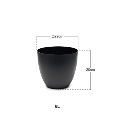 Vaso Pl�stico Tes Preto �22x20cm
