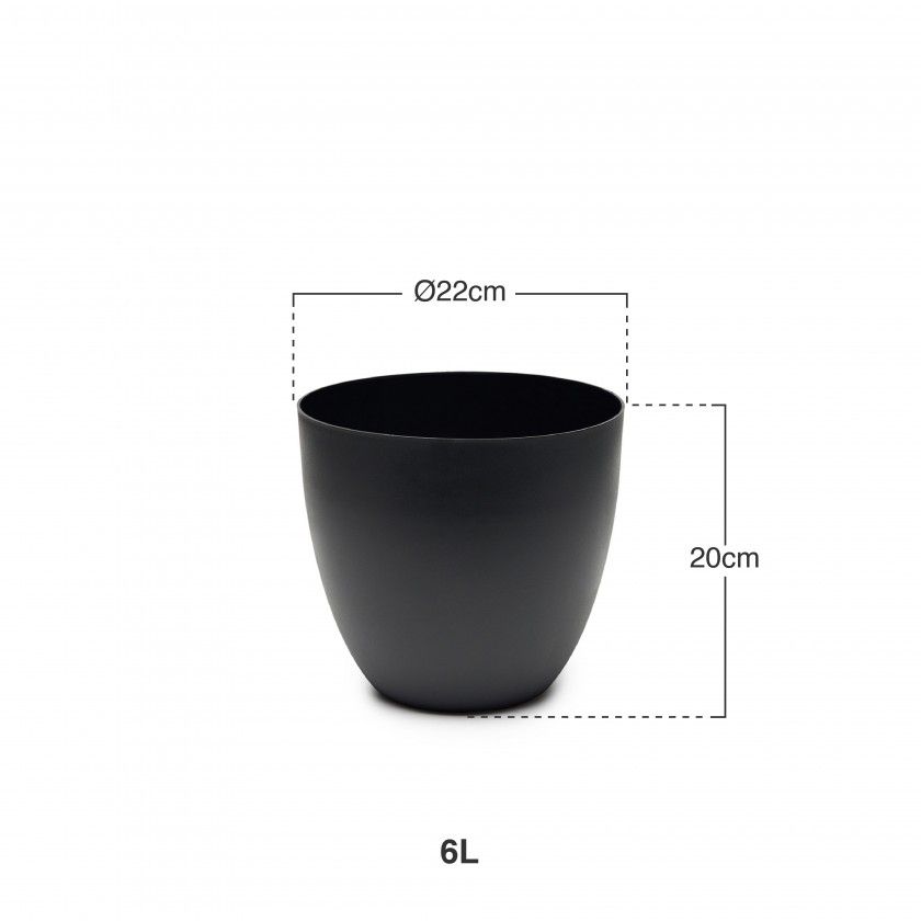 Vaso Pl�stico Tes Preto �22x20cm
