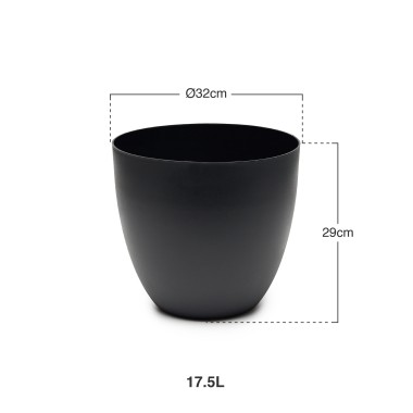 Vaso Pl�stico Tes Preto �32x29cm