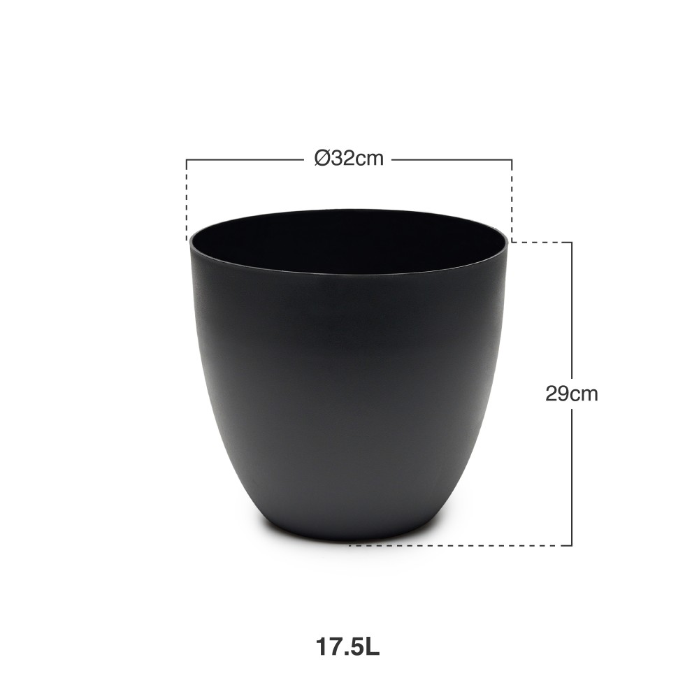 Vaso Pl�stico Tes Preto �32x29cm