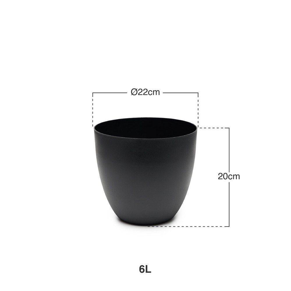 Vaso Pl�stico Tes Preto �22x20cm