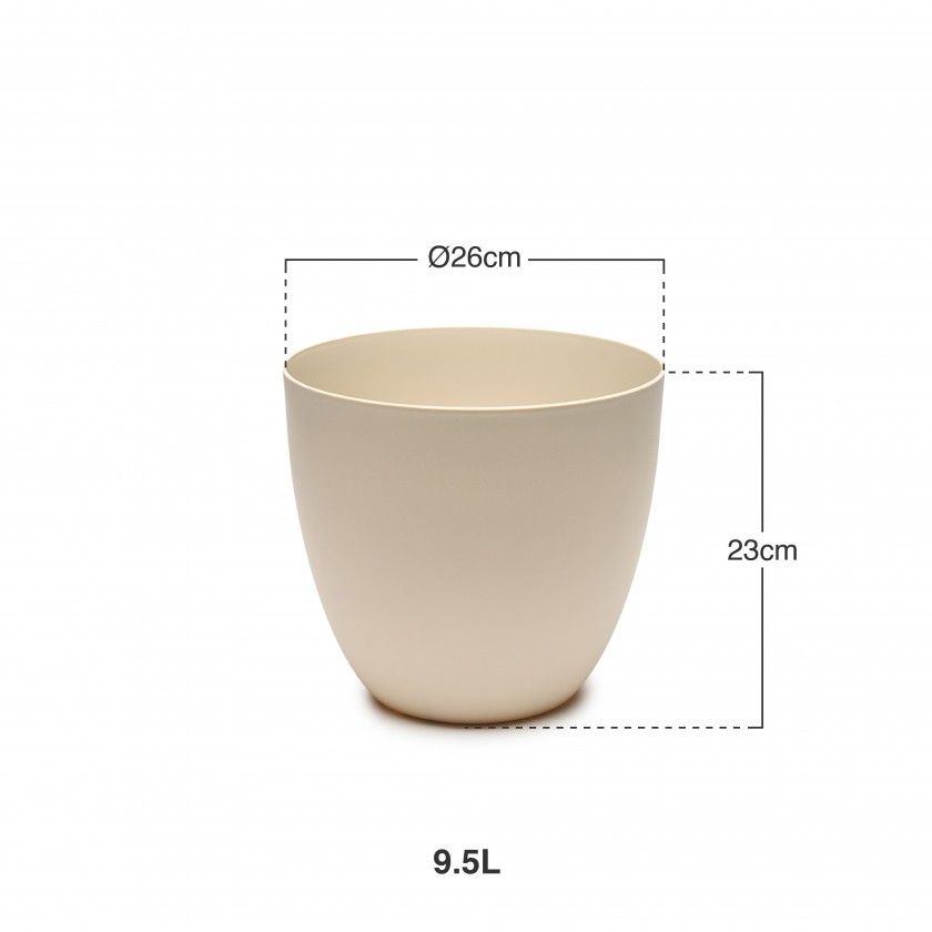 Vaso Plástico Tes Cru Ø26x23cm Vaso Plástico Tes Cru Ø26x23cm