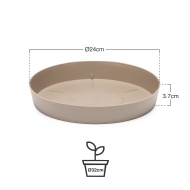 Prato Plastico Tes Redondo Toupe �24x3.7cm