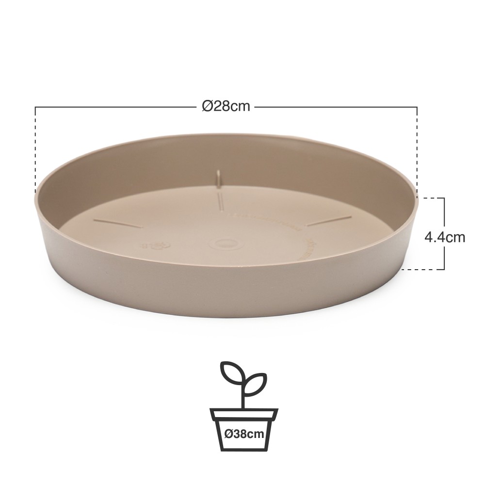 Prato Pl�stico Tes Redondo Toupe �28x4.4cm