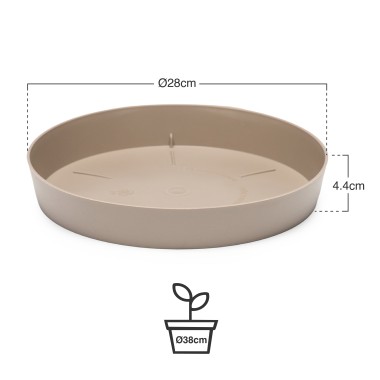 Prato Pl�stico Tes Redondo Toupe �28x4.4cm