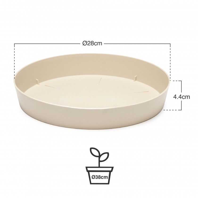 Prato Plástico Tes Redondo Ecru Ø28x4.4cm Prato Plástico Tes Redondo Ecru Ø28x4.4cm