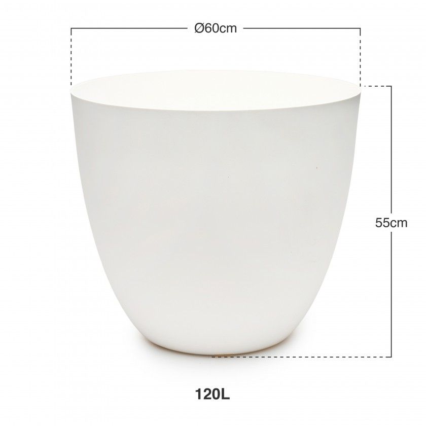 Vaso Plástico Tes Branco Ø60x55cm Vaso Plástico Tes Branco Ø60x55cm