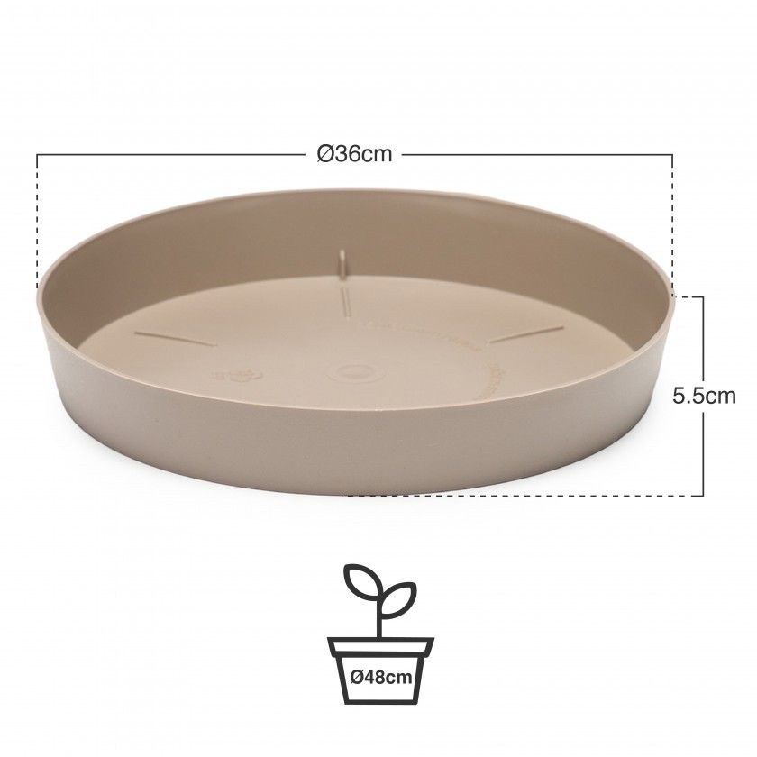Prato Plástico Tes Redondo Taupe Ø36x5.5cm Prato Plástico Tes Redondo Taupe Ø36x5.5cm