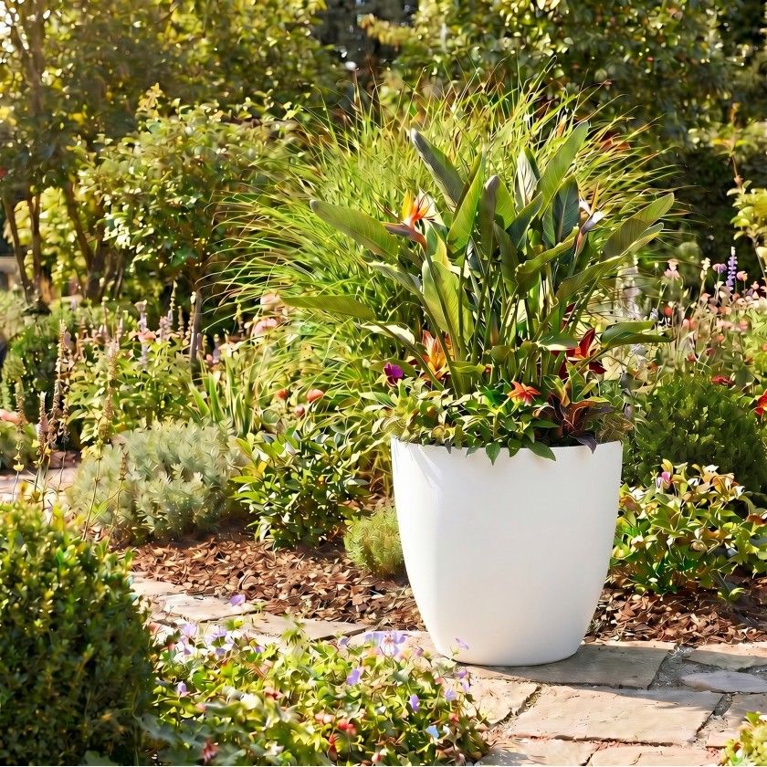 Vaso Plástico Tes Branco Ø60x55cm Vaso Plástico Tes Branco Ø60x55cm
