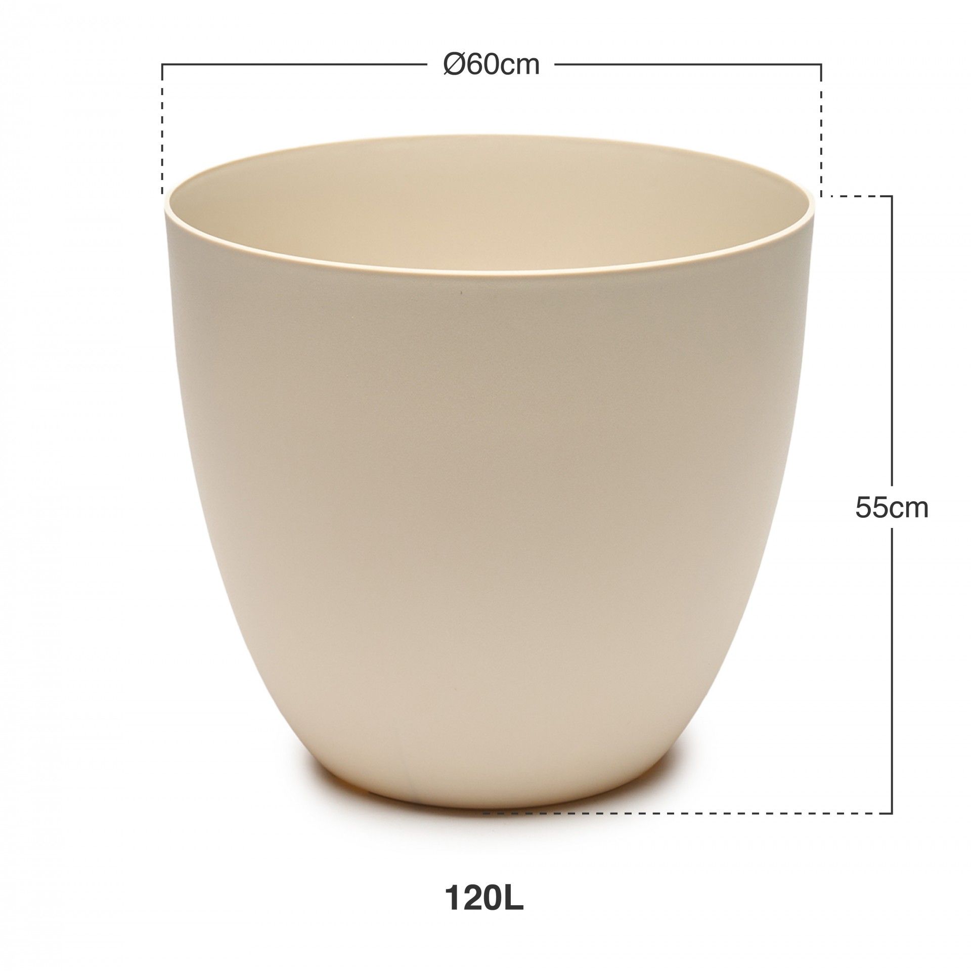 Vaso Plástico Tes EcruØ60x55cm