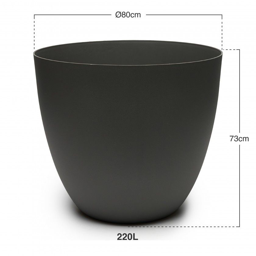 Vaso Pl�stico Tes Antracite �80x73cm