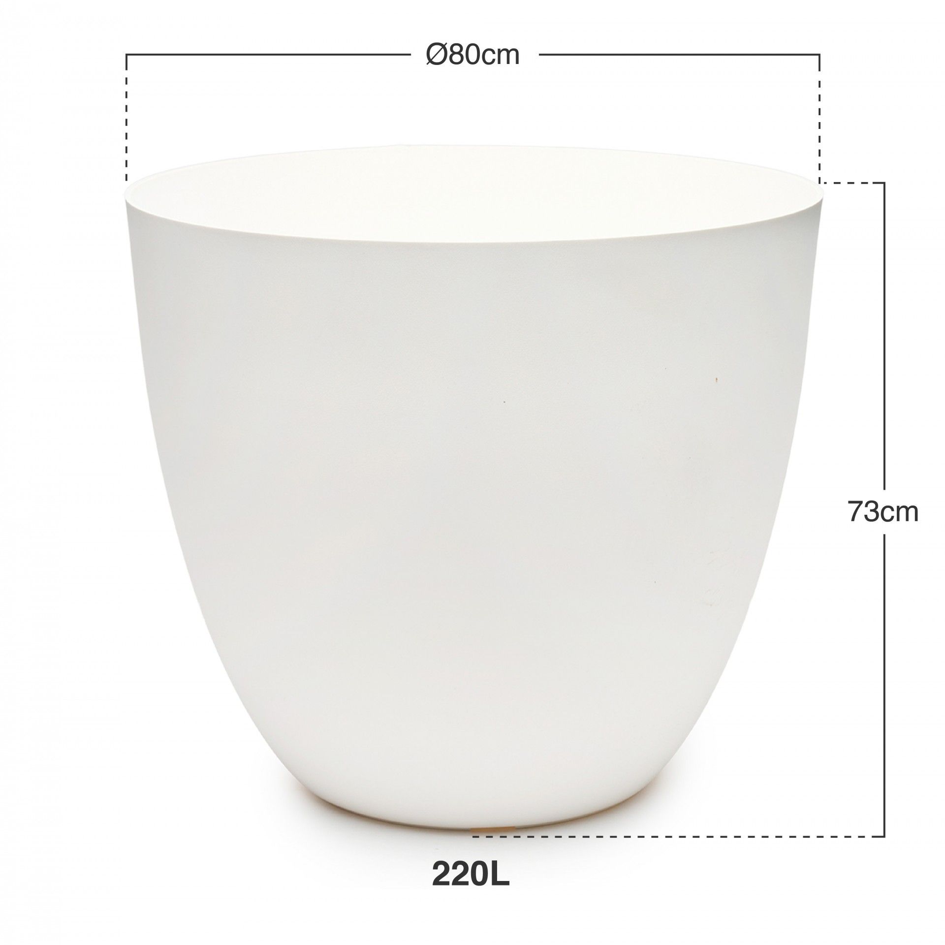Vaso Plástico Tes BrancoØ80x73cm