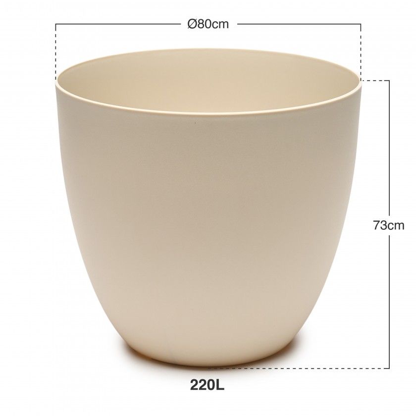 Vaso Plástico Tes Ecru Ø80x73cm Vaso Plástico Tes Ecru Ø80x73cm