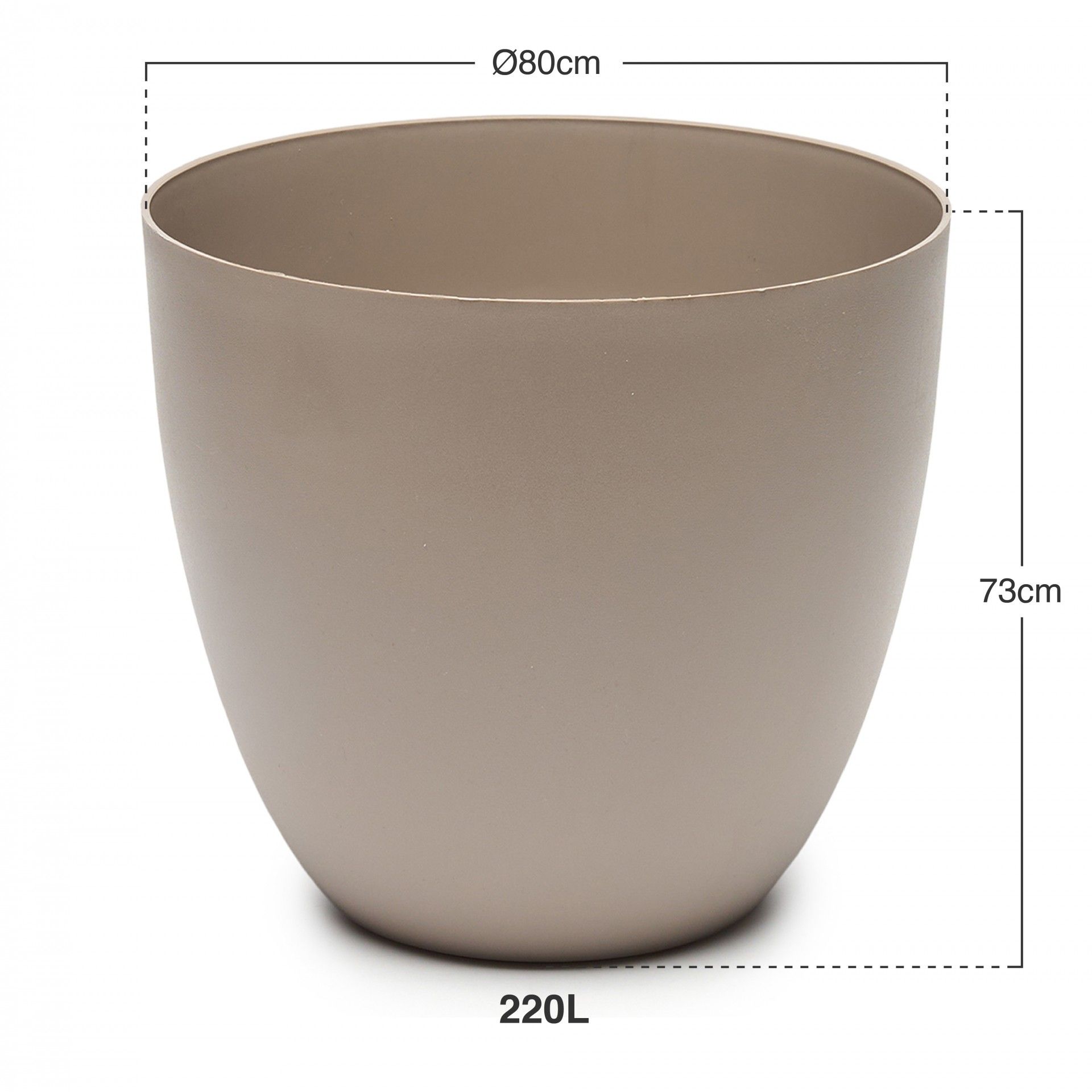 Vaso Plástico Tes Toupe Ø80x73cm
