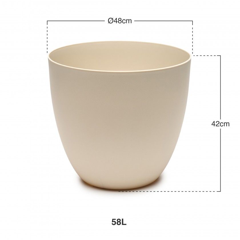 Vaso Plástico Tes Ecru Ø48x42cm Vaso Plástico Tes Ecru Ø48x42cm
