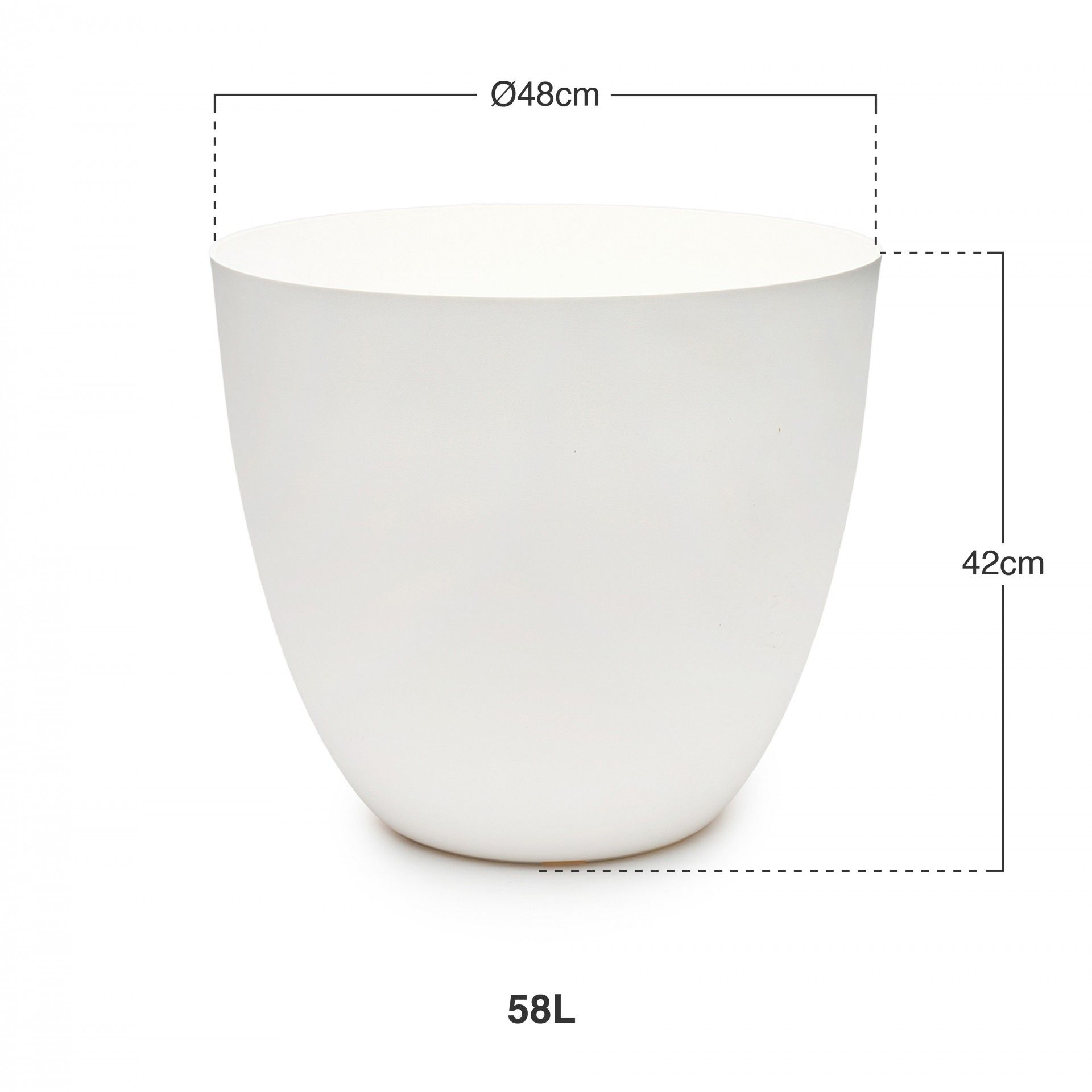 Vaso Plástico Tes Antracite Ø48x42cm