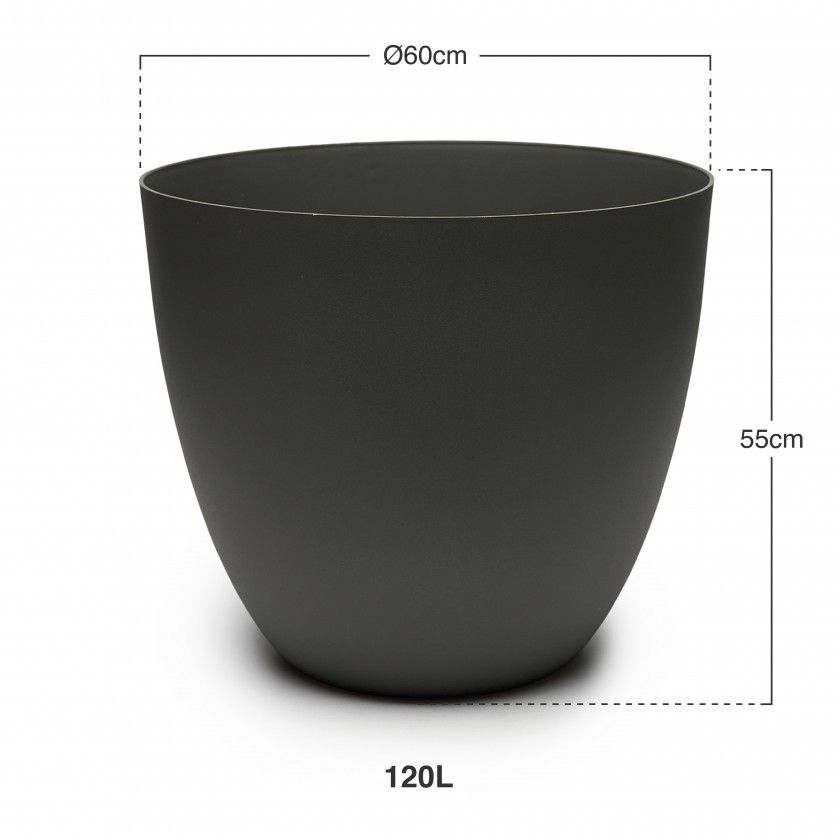 Vaso Plástico Tes Antracite Ø60x55cm Vaso Plástico Tes Antracite Ø60x55cm