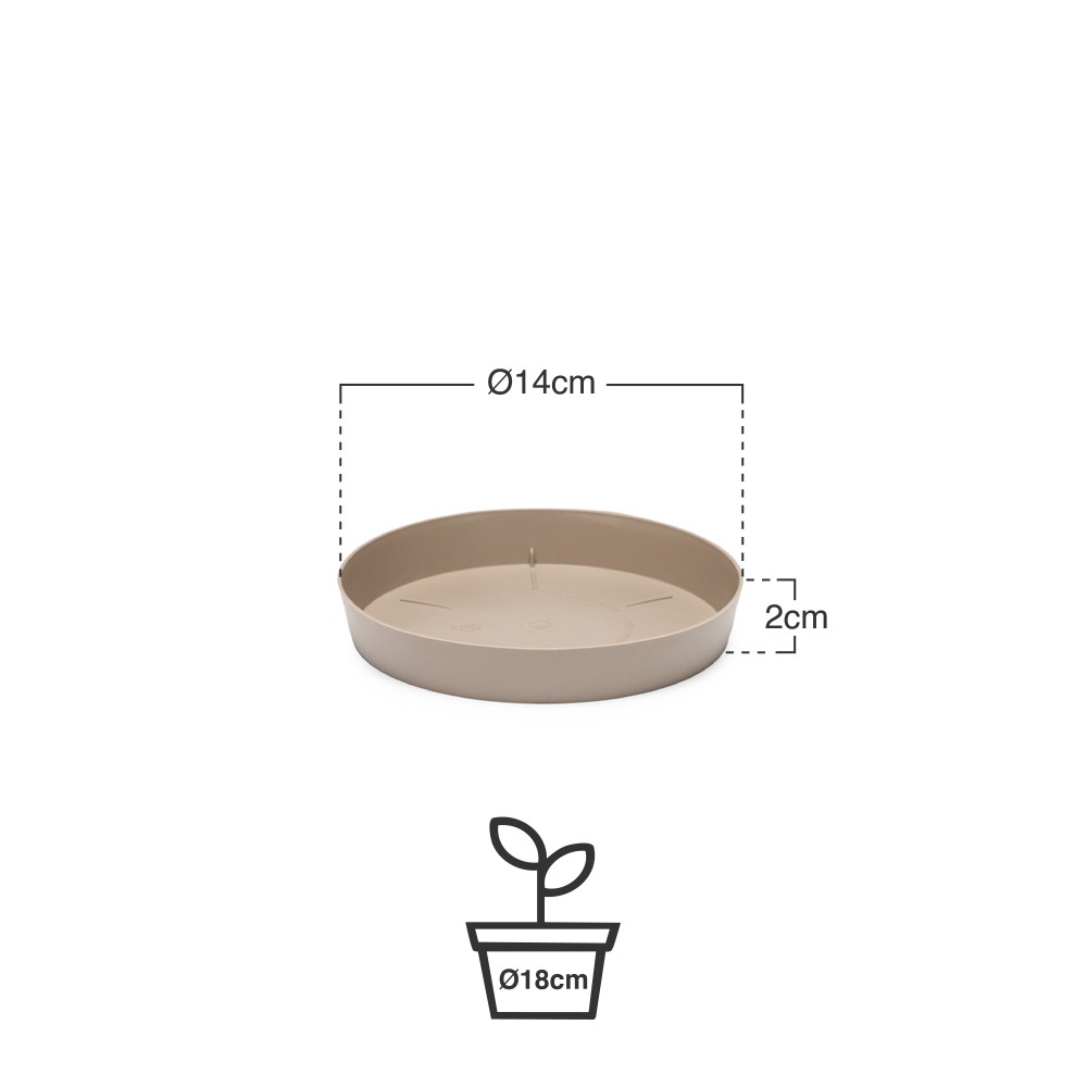 Prato Pl�stico Tes Redondo Toupe �14x2cm