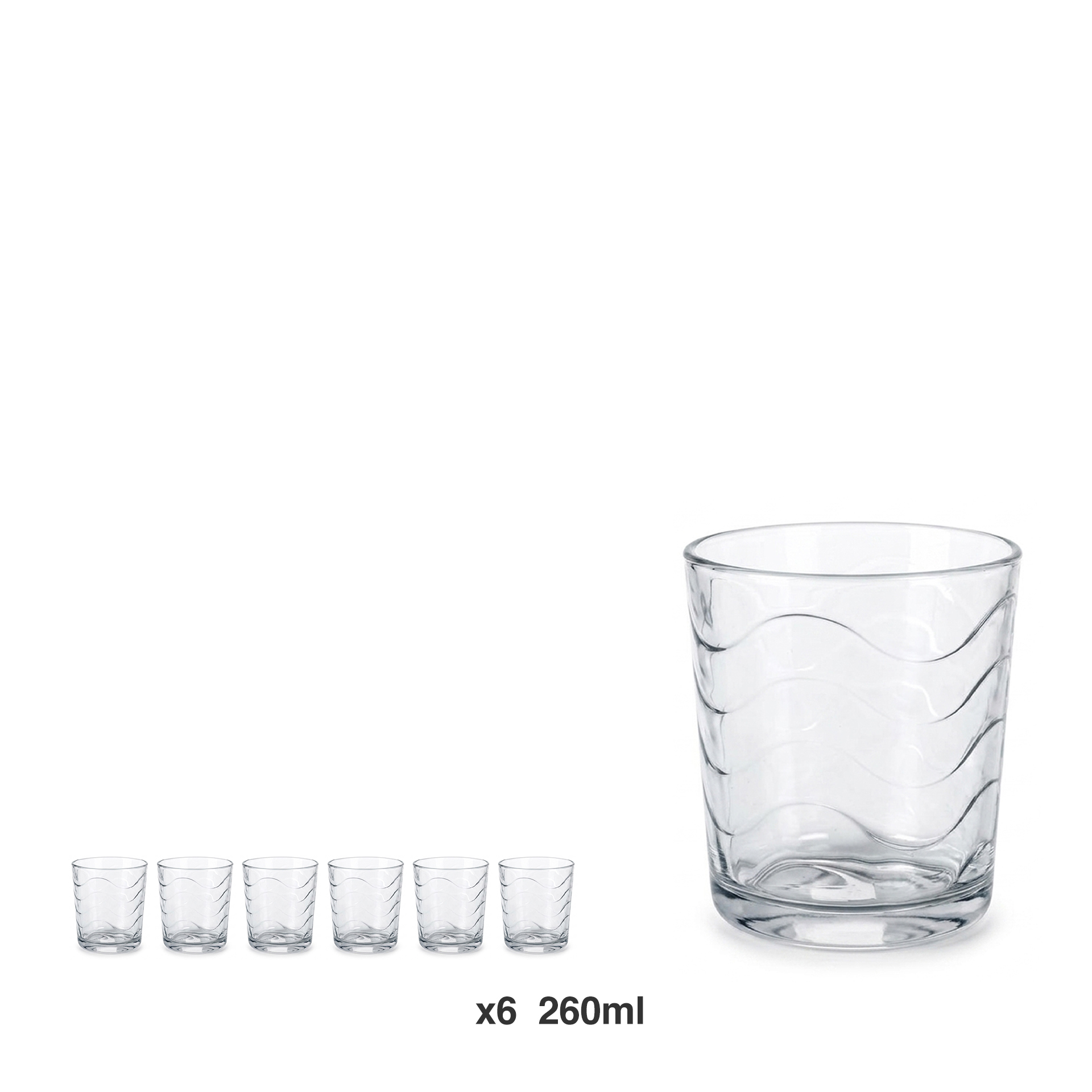 Copo Sem Pé Mistral Waves 260ml Pack 6