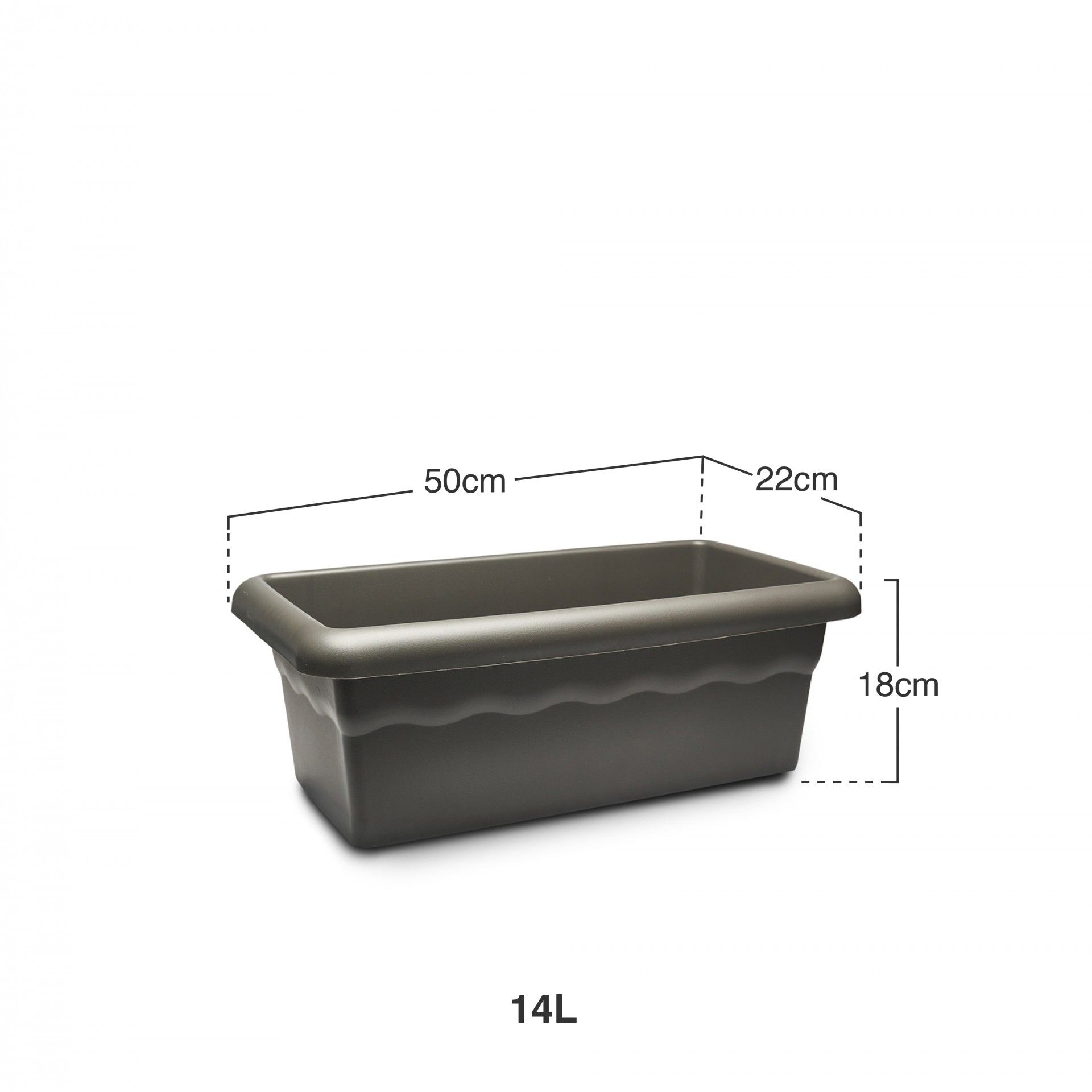 Floreira Terra Antracite 50X22cm