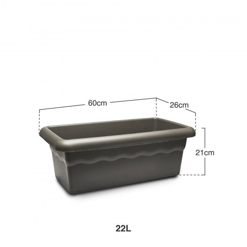 Floreira Terra Antracite 60X26cm Floreira Terra Antracite 60X26cm