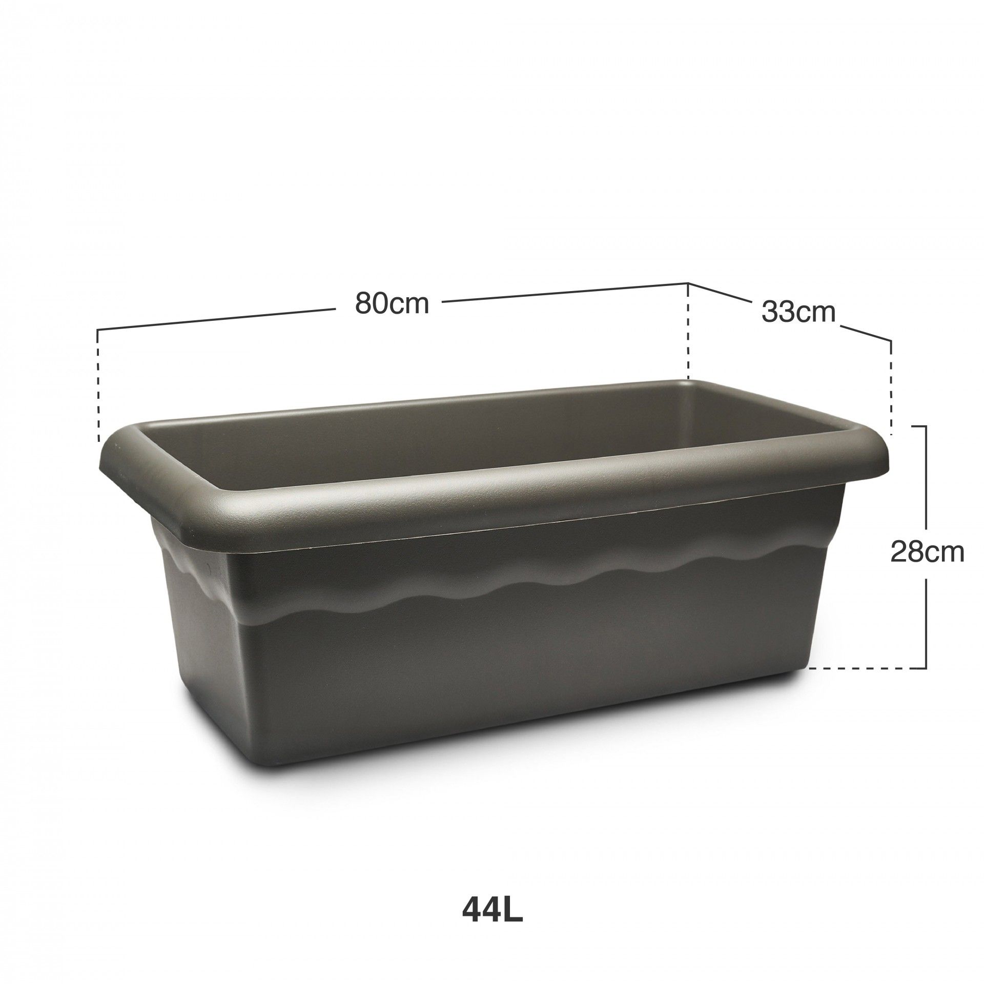 Floreira Terra Antracite 80X33cm