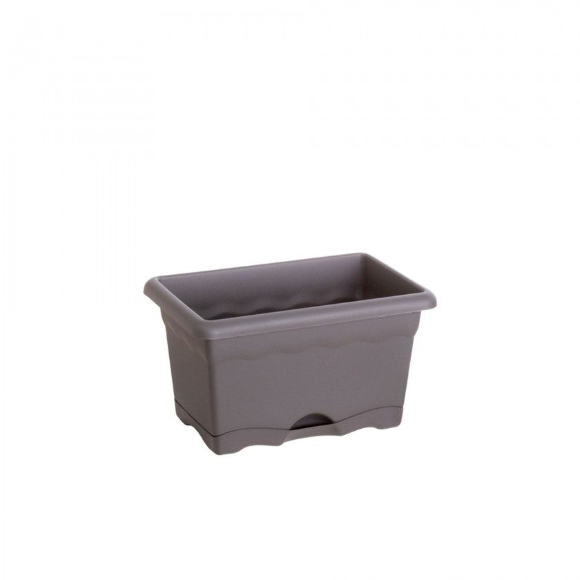 Floreira Com Prato Antracite 30X20cm Floreira Com Prato Antracite 30X20cm