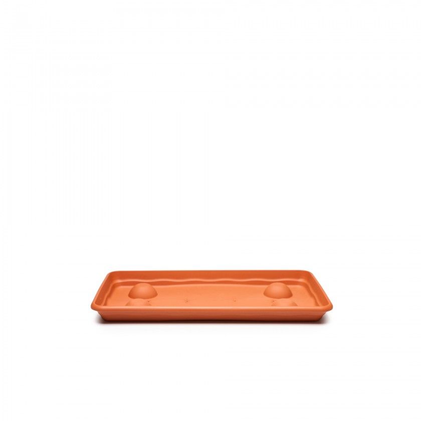 Prato Para Floreira Terra Terracota 57X29cm Prato Para Floreira Terra Terracota 57X29cm