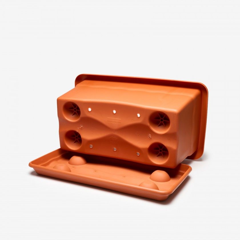Prato Para Floreira Terra Terracota 57X29cm Prato Para Floreira Terra Terracota 57X29cm