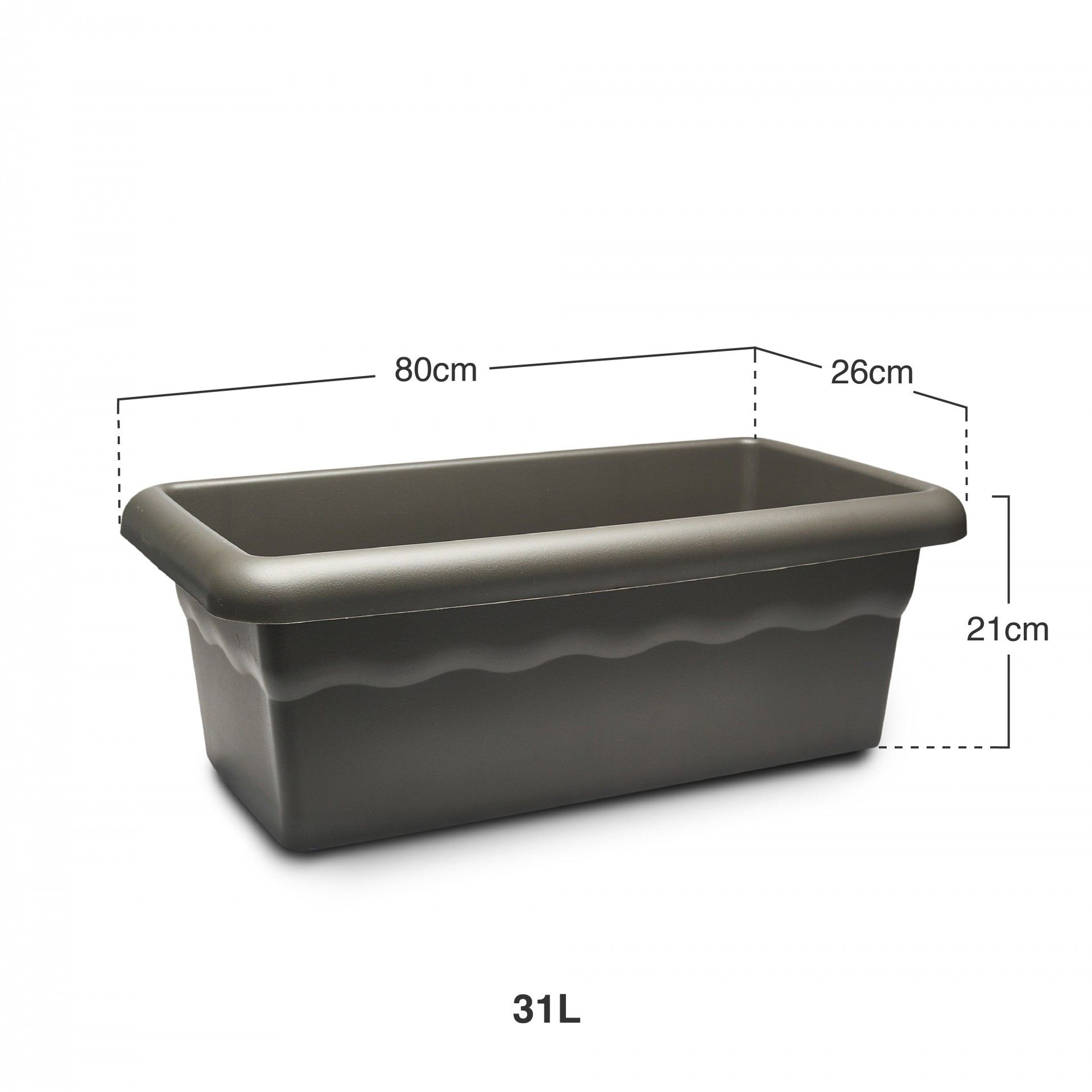 Floreira Terra Antracite 80X26cm