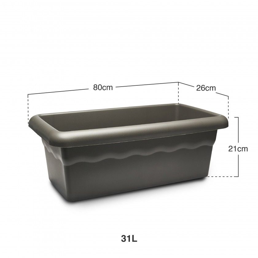 Floreira Terra Antracite 80X26cm