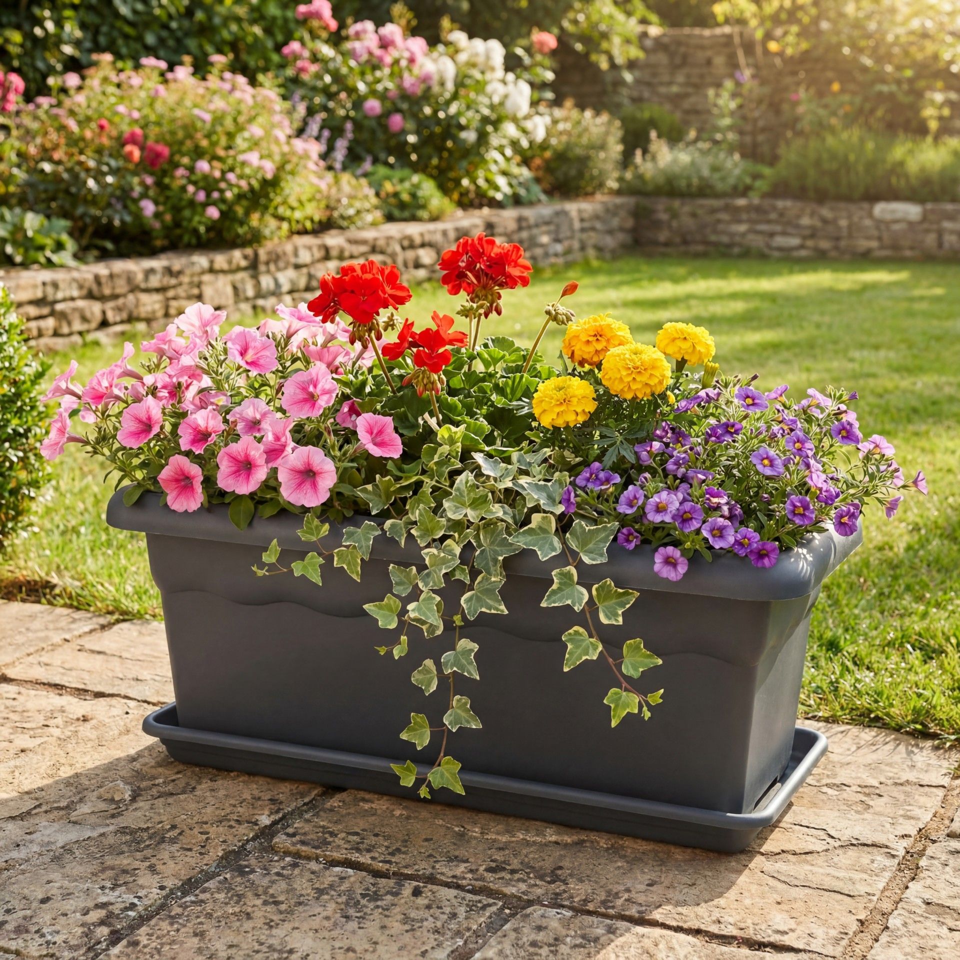 Floreira Terra Antracite 80X26cm