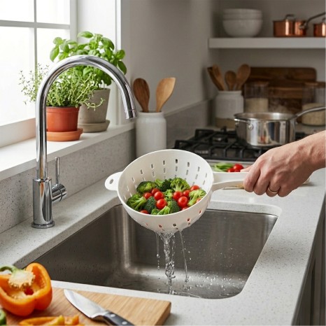 Escorredor Legumes Com Cabo Branco - Image product