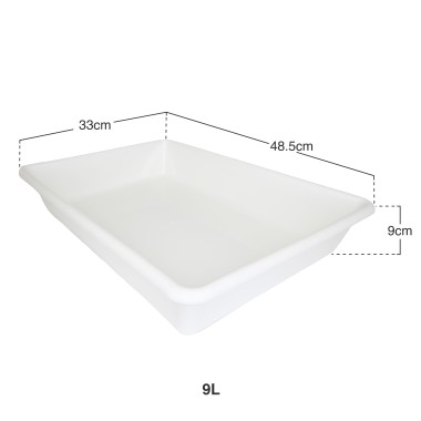 Bandeja Retangular Branco 9l