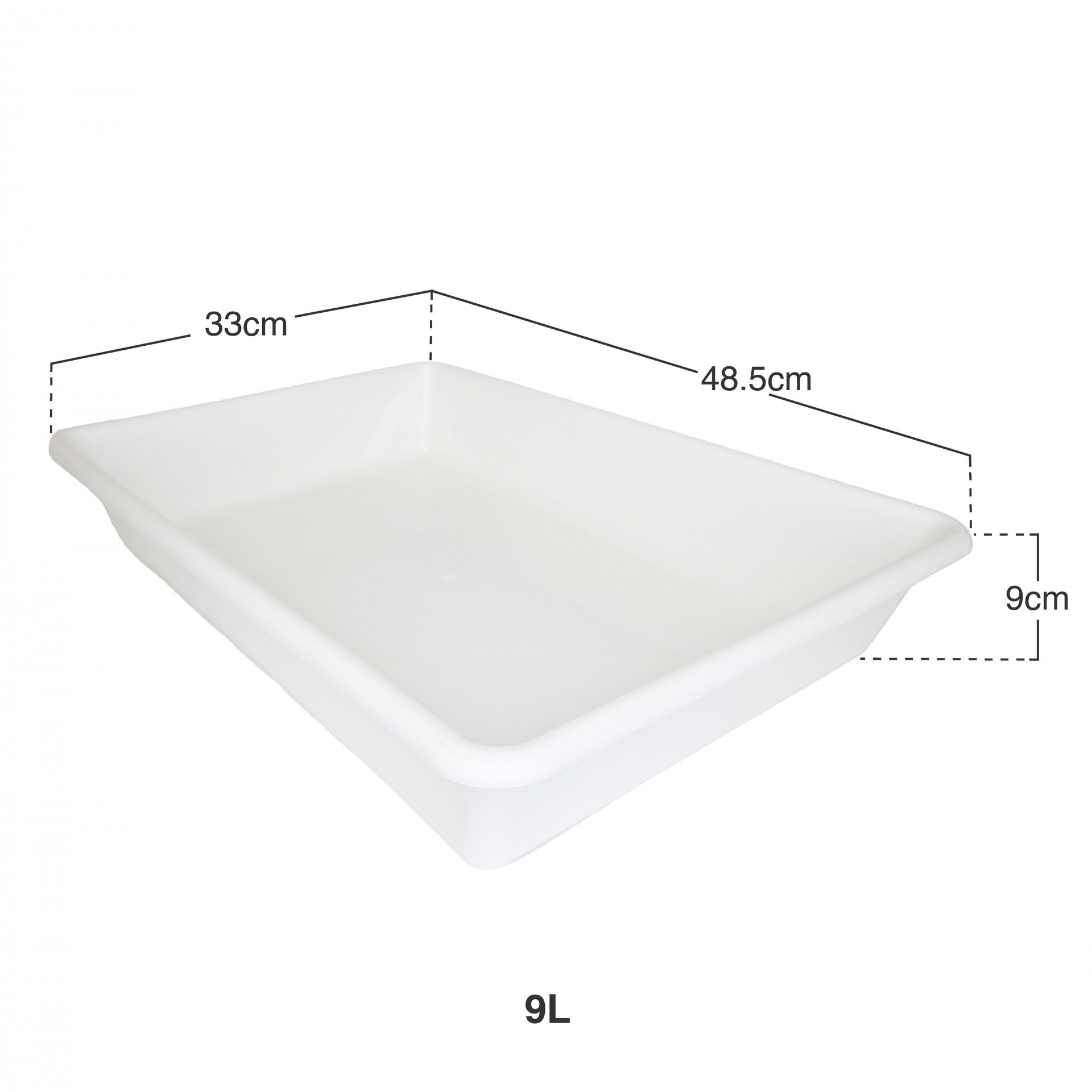 Bandeja Retangular Branco 9l