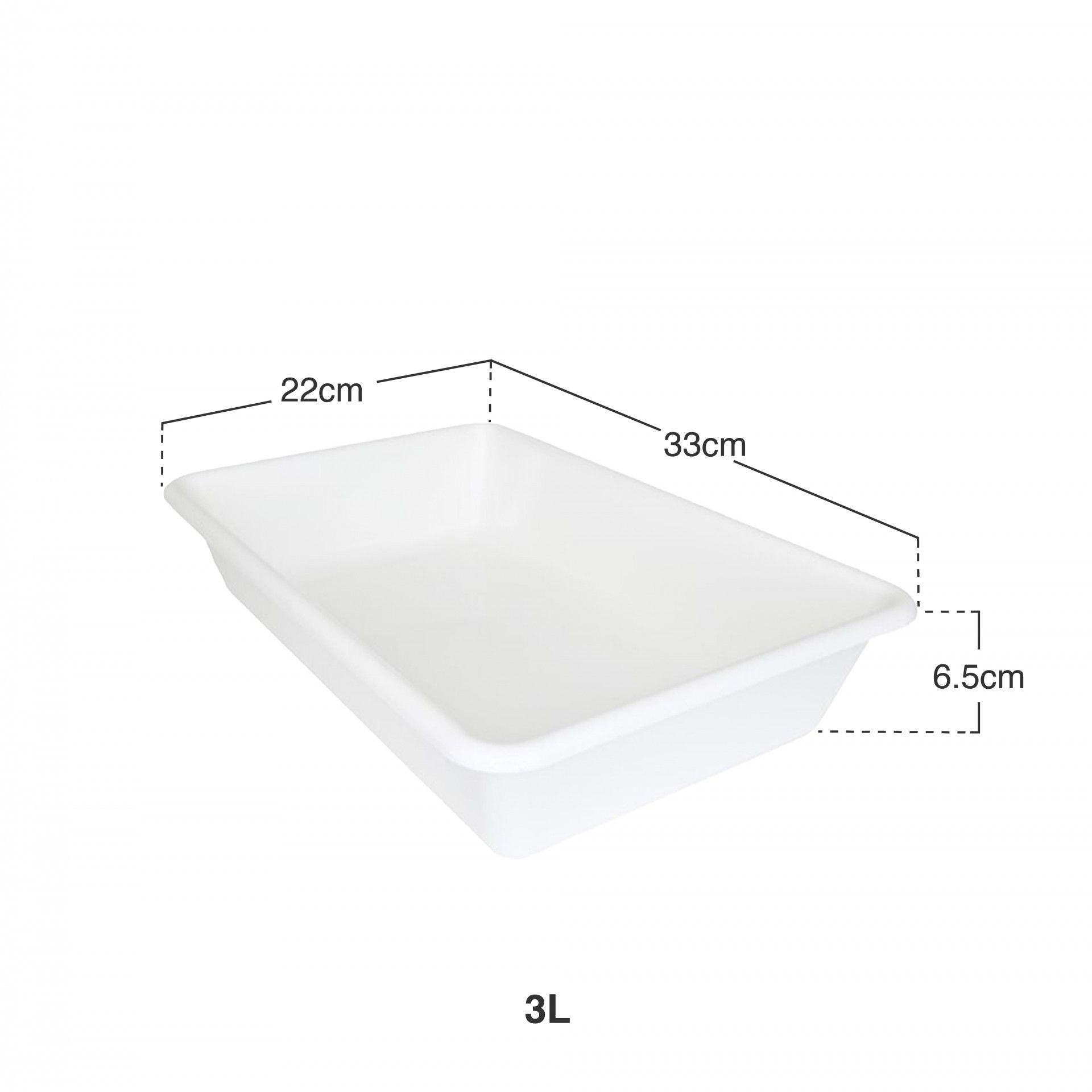 Bandeja Retangular Branco 3l