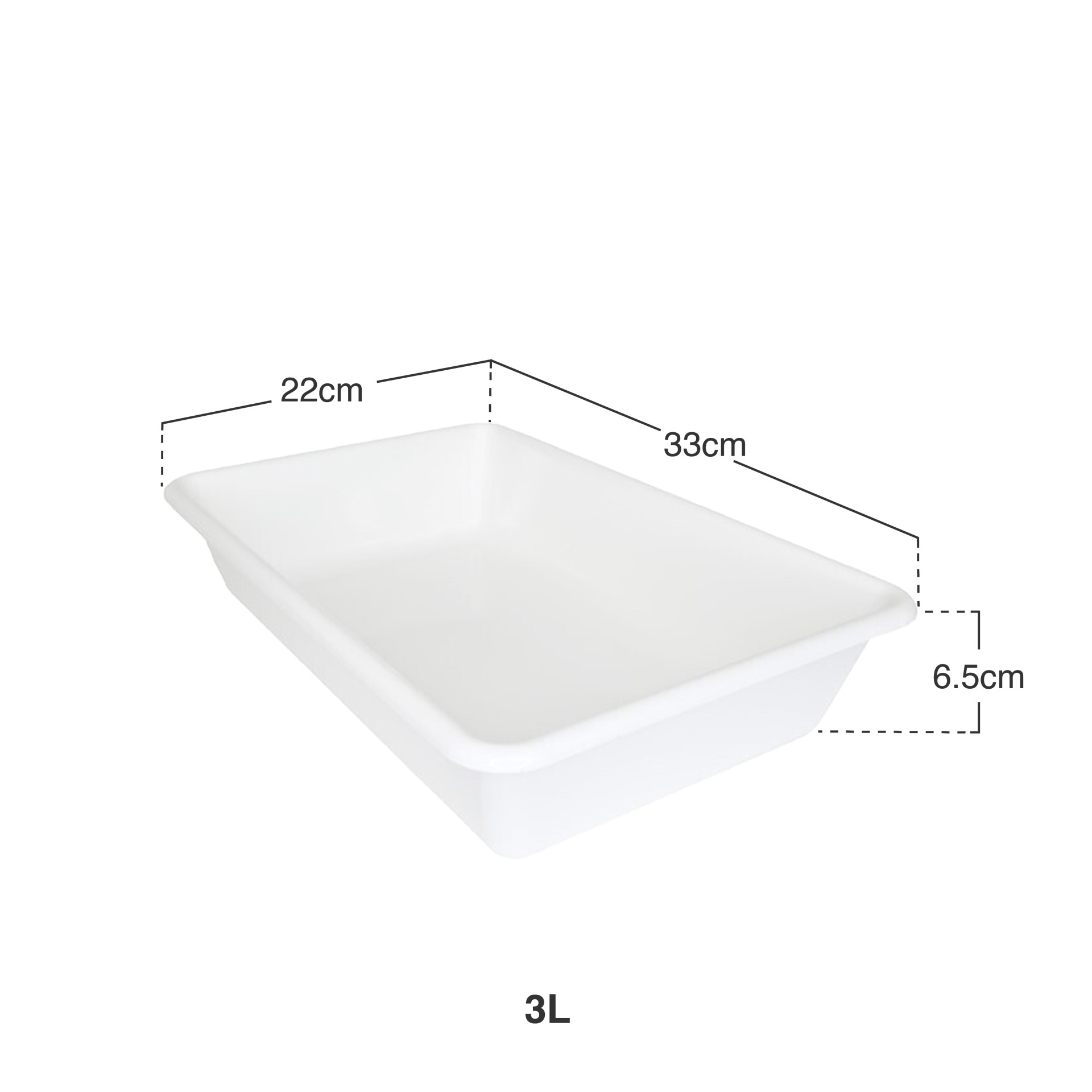 Bandeja Retangular Branco 3l