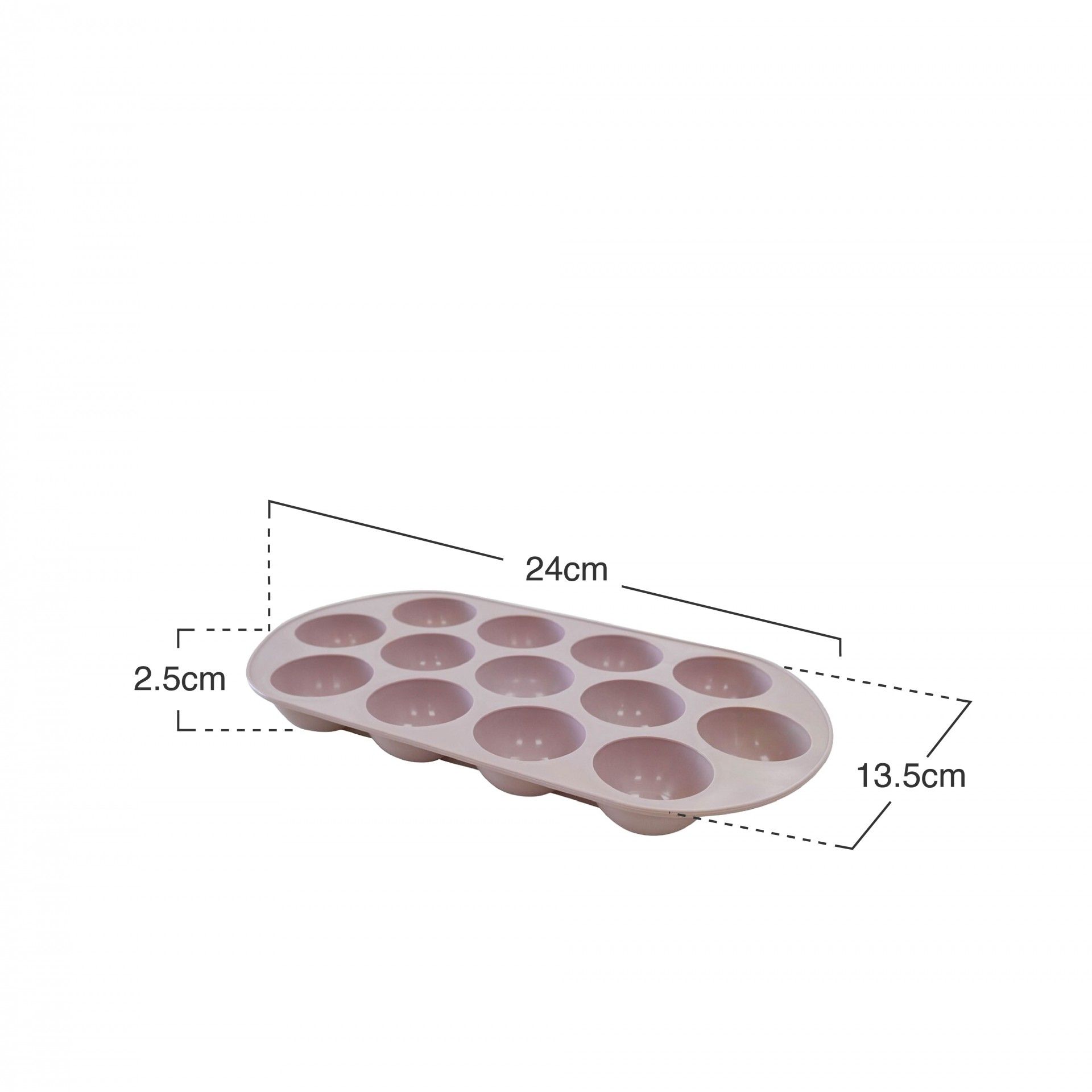 Cuvete Gelo Borracha Rosa 24X13.5X2.5cm