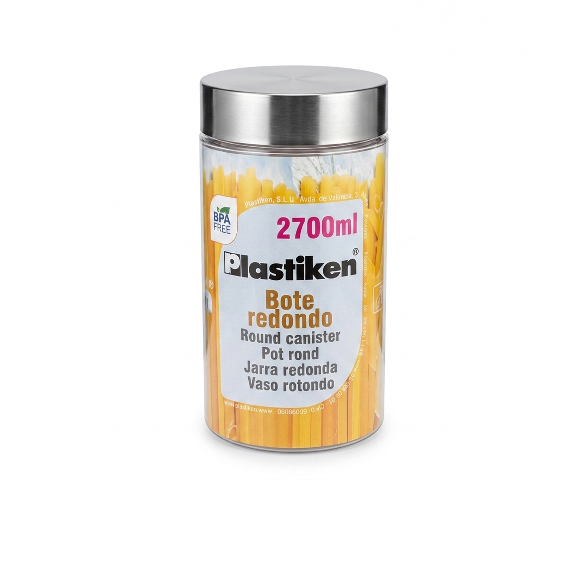 Frasco Cozinha Plástico Com Colher 2.7l