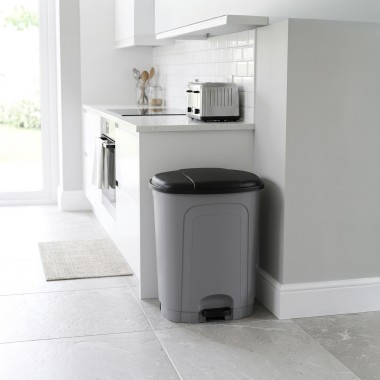 Balde Lixo Com Pedal Cinza 50l