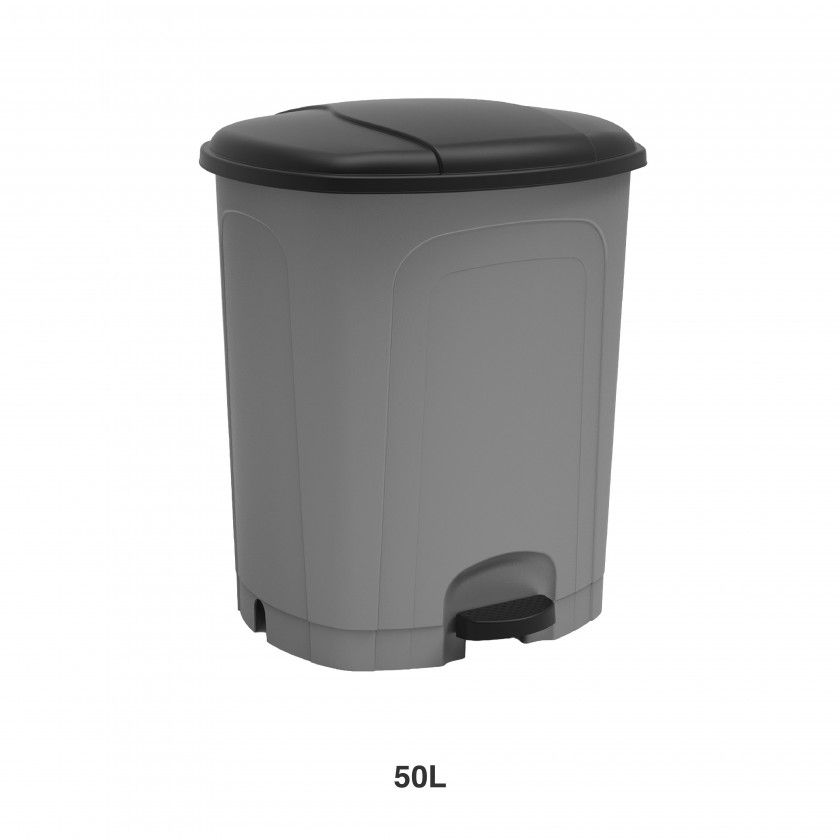 Balde Lixo Com Pedal Cinza 50l Balde Lixo Com Pedal Cinza 50l