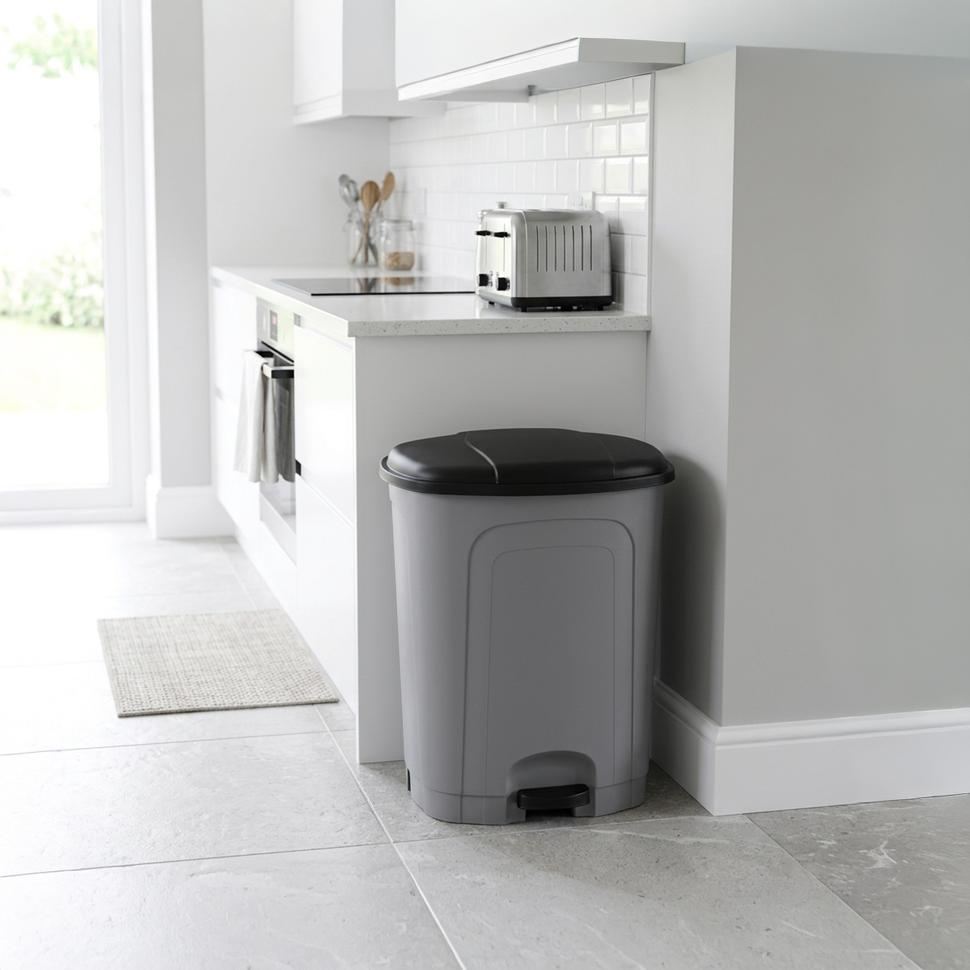 Balde Lixo Com Pedal Cinza 50l