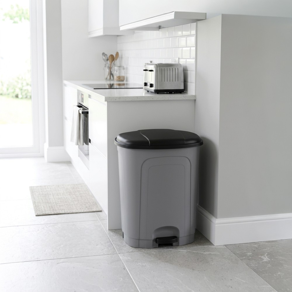 Balde Lixo Com Pedal Cinza 50l