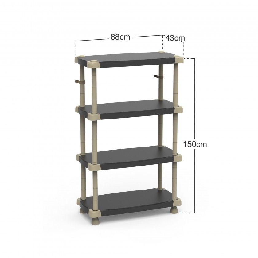 Prateleira 4 Estantes Preto 88X43X150cm Prateleira 4 Estantes Preto 88X43X150cm