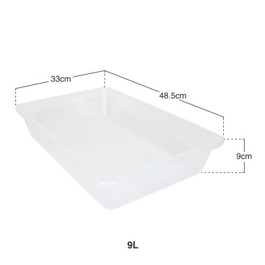 Bandeja Retangular Transparente 9l