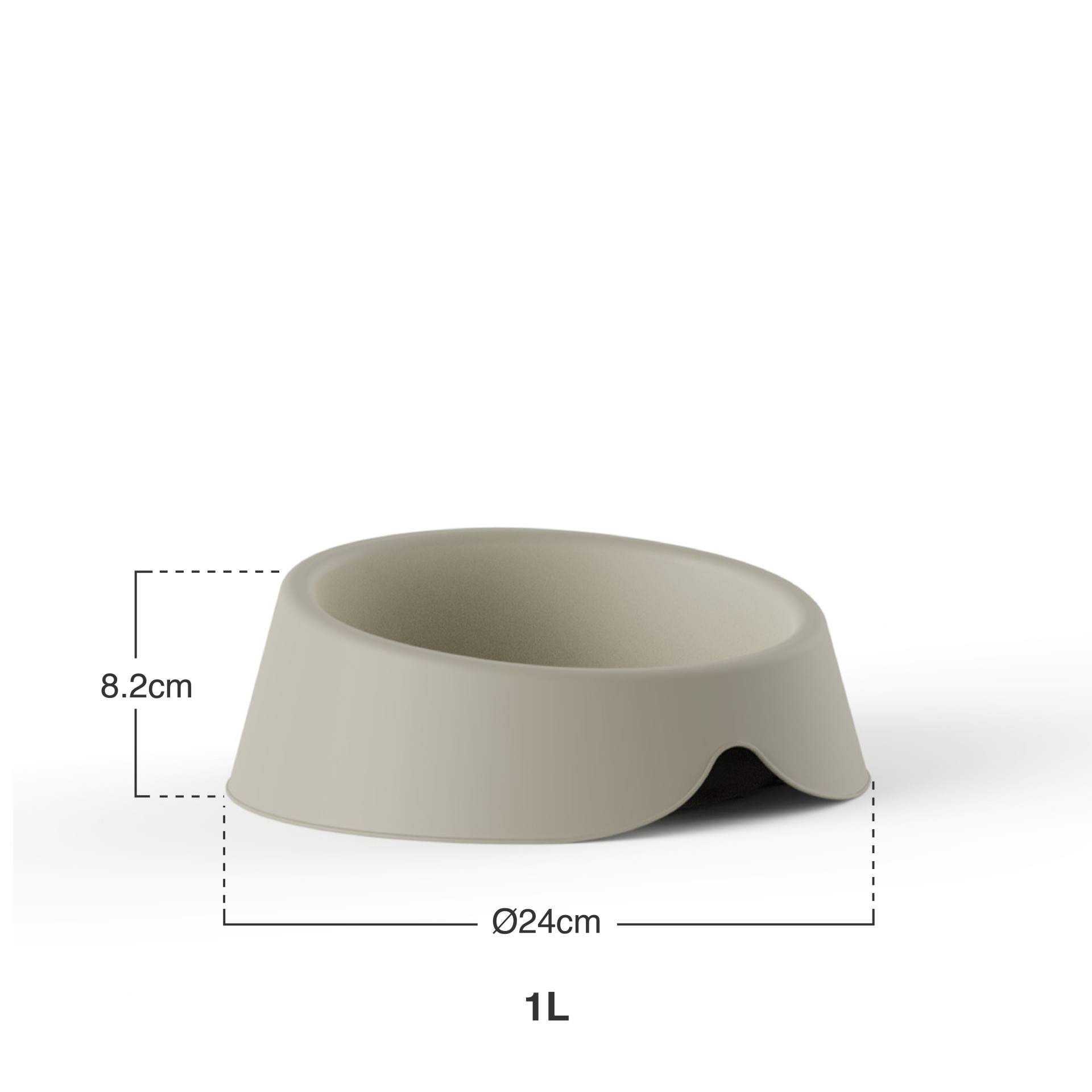 Comedouro Plástico Cru 1l 24X22X8.2cm