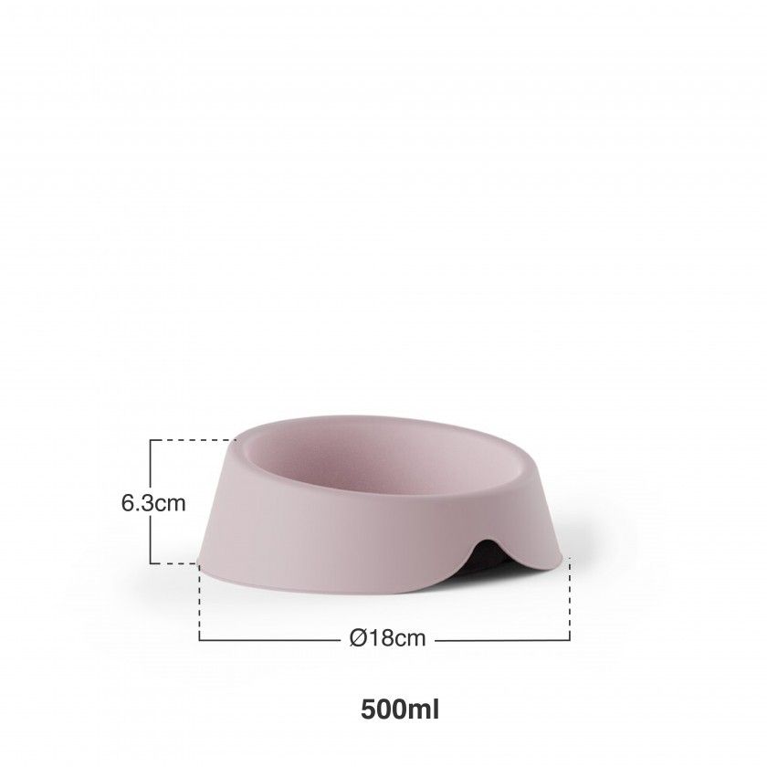 Comedouro Pl�stico Rosa 500ml 18X17X6.3cm