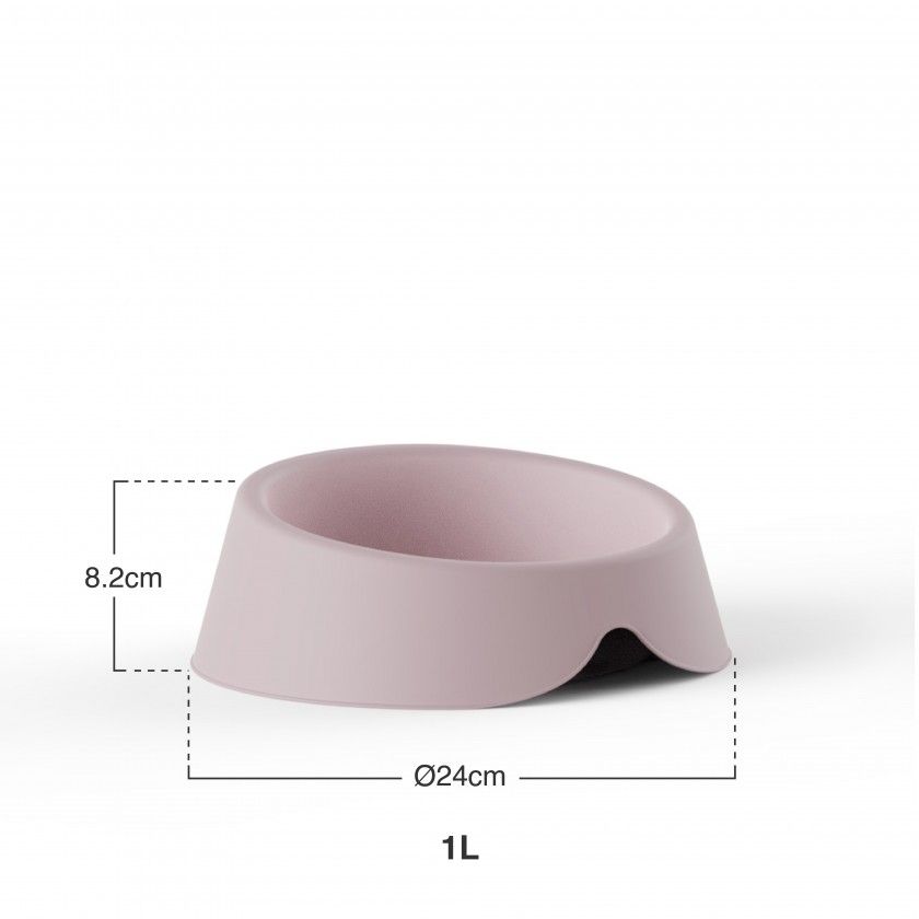 Comedouro Pl�stico Rosa 1l 24X22X8.2cm